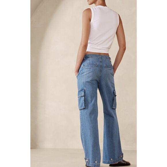 Banana Republic Factory Denim - Banana Republic Denim NEW Womens Size 29/8 High Waist Utility Barrel Cargo Jeans